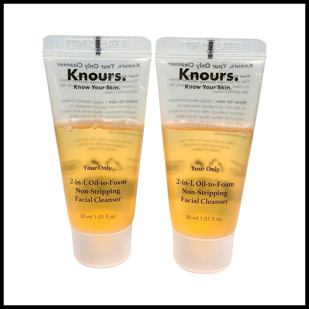 Knours Your Only 2-in-1 Oil-to-Foam Non-Stripping Facial Cleanser 30ml Lot of 2